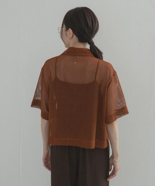 URBAN RESEARCH DOORS(アーバンリサーチドアーズ)の「オープンカラーメッシュシャツ(シャツ/ブラウス・レディース・ブラウン/ブラック・FREE)」の11枚目の写真