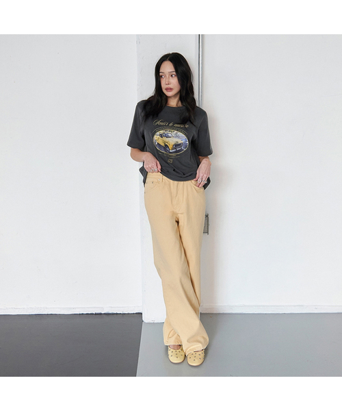 MORVE13(モルブ13)の「ビントラワイドデニム(アイボリー)(その他パンツ・レディース・アイボリー/ライトイエロー/ブラック・SMALL/MEDIUM/LARGE)」の3枚目の写真