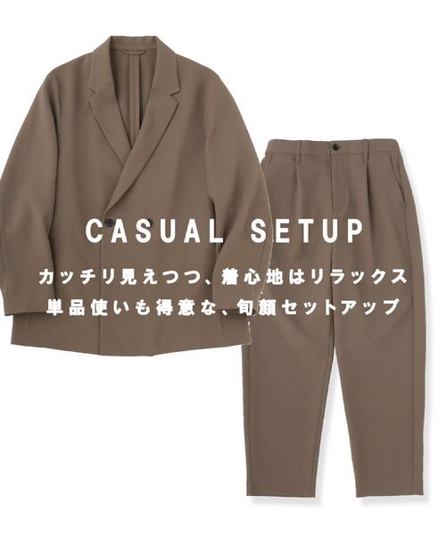 tk.TAKEO KIKUCHI(ティーケータケオキクチ)の「【さらりタッチシリーズ/上下2点セット】ダブルジャケットセットアップ/ダブルジャケット/ストレートパンツ/防シワ/洗濯可/イージーケア/高汎用性/スーツ(セットアップ・メンズ・チャコールグレー/ブラック/ブラウン系その他・01/02/03)」の9枚目の写真