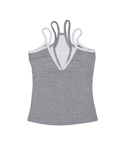 WAVEGIRL（ウェーブガール）の「Any Call Sleeveless (4Color)（Tシャツ/カットソー・レディース・ブラック/PINK/カーキ/ブルー/ライトグレー・FREE）」の2枚目の写真