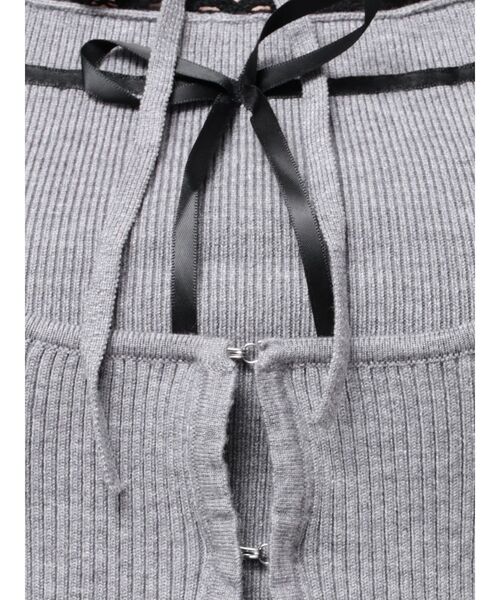 EATME(イートミー)の「バイカラーキャミニットアンサンブル(ニット/セーター・レディース・グレー/ブラック/ベージュ・FREE)」の16枚目の写真