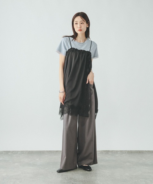 GLOBAL WORK(グローバルワーク)の「ノンストレスリッチワイドパンツ/817074(その他パンツ・レディース・グレー/ブラック/モカ/オリーブ/グレー系その他・SMALL/MEDIUM/LARGE)」の12枚目の写真