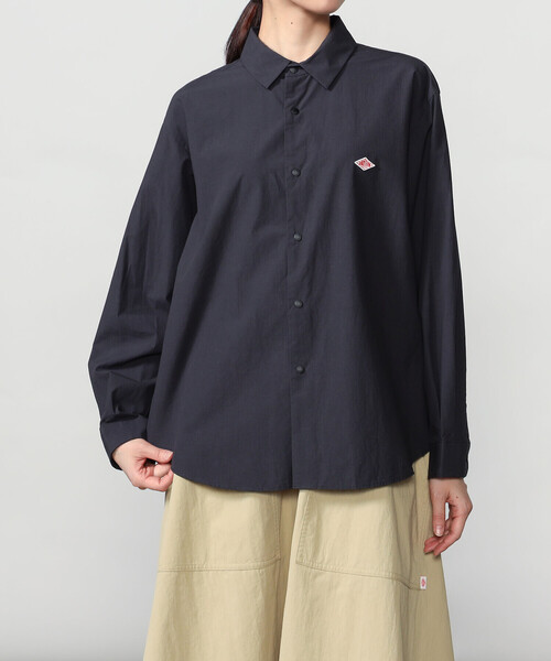 DANTON(ダントン)の「DANTON | タイプライター レギュラーカラー長袖シャツ WOMEN(シャツ/ブラウス・レディース・ネイビー/オフホワイト・38/36)」の13枚目の写真