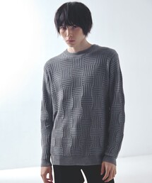 5351 POUR LES HOMMES（ゴーサンゴーイチプールオム）の「ジオメトリック ニットジャカード ロングスリーブ プルオーバー（ニット/セーター）」