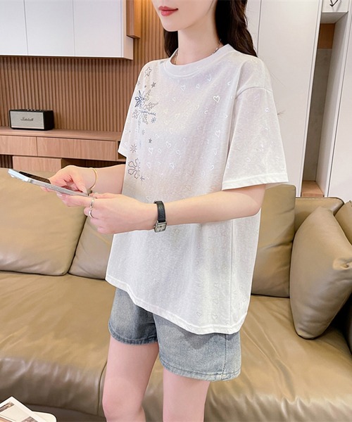 Girly Doll（ガーリードール）の「プリントTシャツ（Tシャツ/カットソー・レディース・ベージュ/ホワイト・M/L）」の8枚目の写真