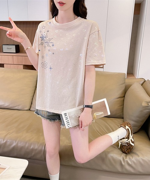Girly Doll（ガーリードール）の「プリントTシャツ（Tシャツ/カットソー・レディース・ベージュ/ホワイト・M/L）」の5枚目の写真