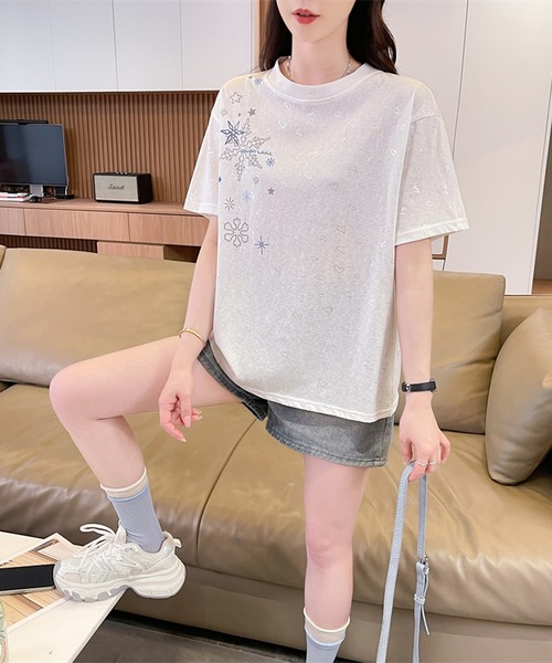 Girly Doll（ガーリードール）の「プリントTシャツ（Tシャツ/カットソー・レディース・ベージュ/ホワイト・M/L）」の10枚目の写真