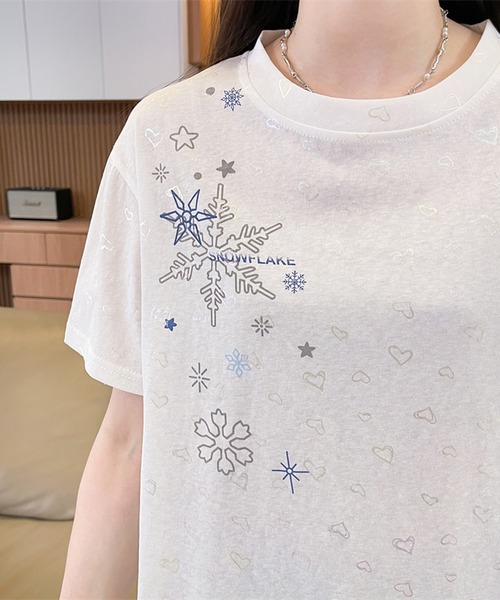 Girly Doll（ガーリードール）の「プリントTシャツ（Tシャツ/カットソー・レディース・ベージュ/ホワイト・M/L）」の12枚目の写真