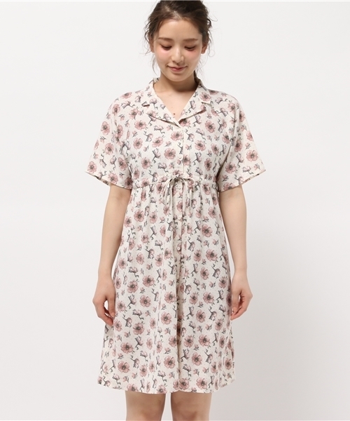 E hyphen world gallery(イーハイフンワールドギャラリー)の「SS ジョーゼット花柄ドットPtワンピース(ワンピース・レディース・ブラック/オフホワイト・FREE)」の3枚目の写真