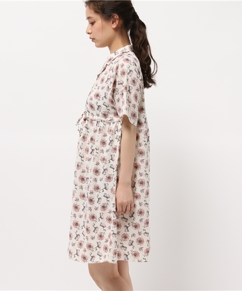 E hyphen world gallery(イーハイフンワールドギャラリー)の「SS ジョーゼット花柄ドットPtワンピース(ワンピース・レディース・ブラック/オフホワイト・FREE)」の4枚目の写真