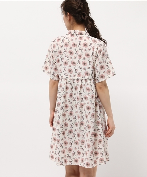 E hyphen world gallery(イーハイフンワールドギャラリー)の「SS ジョーゼット花柄ドットPtワンピース(ワンピース・レディース・ブラック/オフホワイト・FREE)」の5枚目の写真