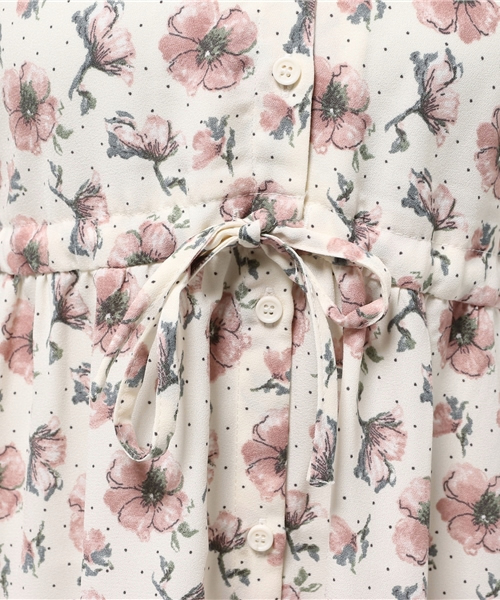 E hyphen world gallery(イーハイフンワールドギャラリー)の「SS ジョーゼット花柄ドットPtワンピース(ワンピース・レディース・ブラック/オフホワイト・FREE)」の11枚目の写真