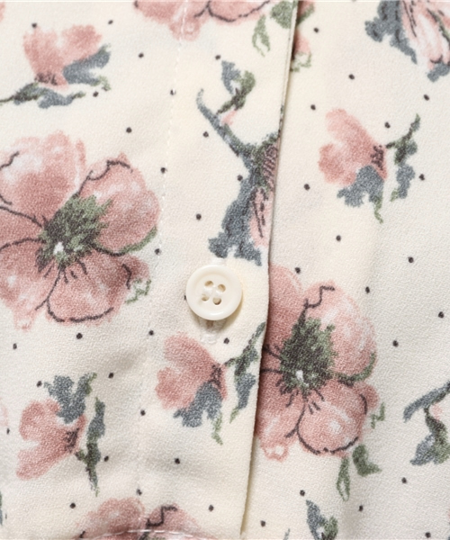 E hyphen world gallery(イーハイフンワールドギャラリー)の「SS ジョーゼット花柄ドットPtワンピース(ワンピース・レディース・ブラック/オフホワイト・FREE)」の12枚目の写真