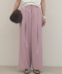 《履くだけで美シルエット》タックワイドパンツ