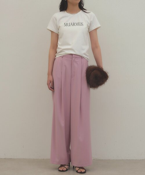 LOUNGEDRESS(ラウンジドレス)の「《履くだけで美シルエット》タックワイドパンツ(その他パンツ・レディース・ベージュ/グレー/ピンク・38/36)」の20枚目の写真