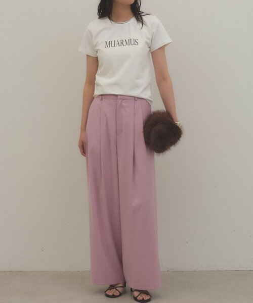 LOUNGEDRESS(ラウンジドレス)の「《履くだけで美シルエット》タックワイドパンツ(その他パンツ・レディース・ベージュ/グレー/ピンク・38/36)」の21枚目の写真