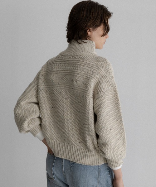 URBAN RESEARCH Sonny Label(アーバンリサーチサニーレーベル)の「ウールネップジップニットブルゾン(ニット/セーター・レディース・グレー/アイボリー・FREE)」の11枚目の写真