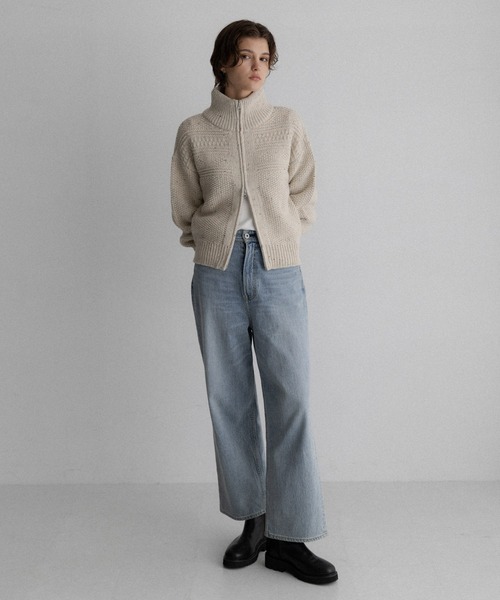 URBAN RESEARCH Sonny Label(アーバンリサーチサニーレーベル)の「ウールネップジップニットブルゾン(ニット/セーター・レディース・グレー/アイボリー・FREE)」の12枚目の写真