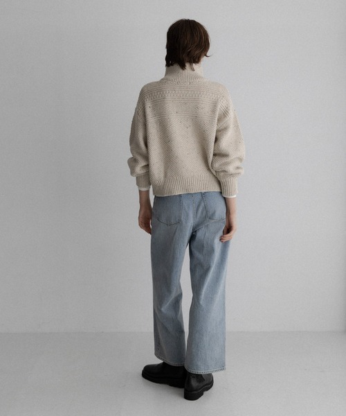 URBAN RESEARCH Sonny Label(アーバンリサーチサニーレーベル)の「ウールネップジップニットブルゾン(ニット/セーター・レディース・グレー/アイボリー・FREE)」の13枚目の写真