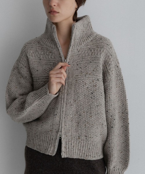 URBAN RESEARCH Sonny Label(アーバンリサーチサニーレーベル)の「ウールネップジップニットブルゾン(ニット/セーター・レディース・グレー/アイボリー・FREE)」の14枚目の写真