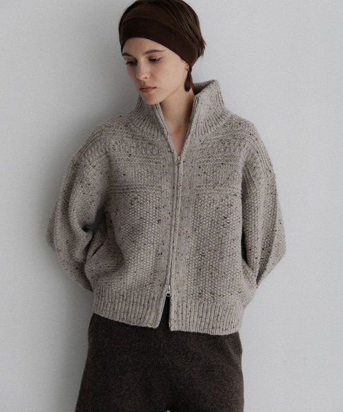 URBAN RESEARCH Sonny Label(アーバンリサーチサニーレーベル)の「ウールネップジップニットブルゾン(ニット/セーター・レディース・グレー/アイボリー・FREE)」の15枚目の写真