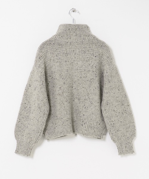 URBAN RESEARCH Sonny Label(アーバンリサーチサニーレーベル)の「ウールネップジップニットブルゾン(ニット/セーター・レディース・グレー/アイボリー・FREE)」の3枚目の写真