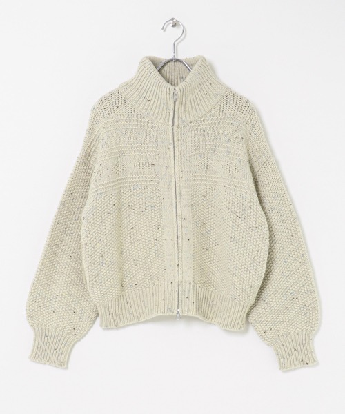 URBAN RESEARCH Sonny Label(アーバンリサーチサニーレーベル)の「ウールネップジップニットブルゾン(ニット/セーター・レディース・グレー/アイボリー・FREE)」の5枚目の写真