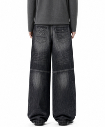 IDWS（アイドンワナセル）の「Glyph Patch Denim Pants Black（デニムパンツ）」