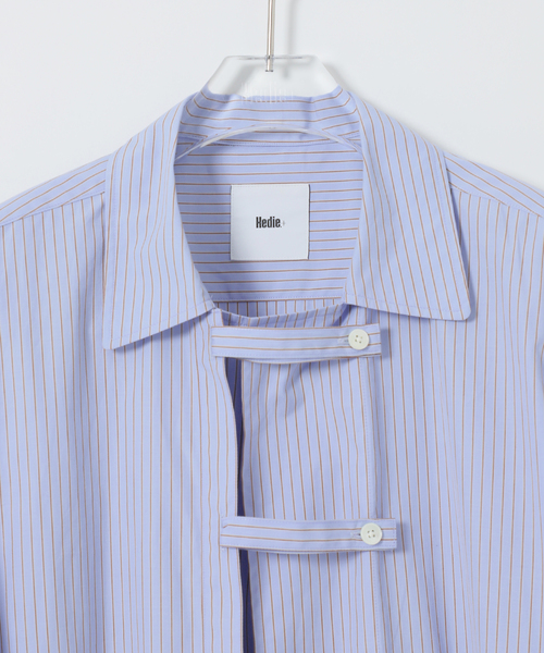 EDIFICE（エディフィス）の「Hedie.+ 4tabs Stripe Shirt（シャツ/ブラウス・メンズ・サックスブルー・2/3）」の6枚目の写真