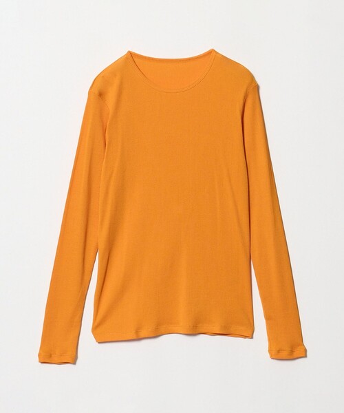 UNITED ARROWS(ユナイテッドアローズ)の「コットン テレコ クルーネック カットソー(Tシャツ/カットソー・レディース・ダークブラウン/ホワイト/ブラック/オレンジ・FREE)」の4枚目の写真
