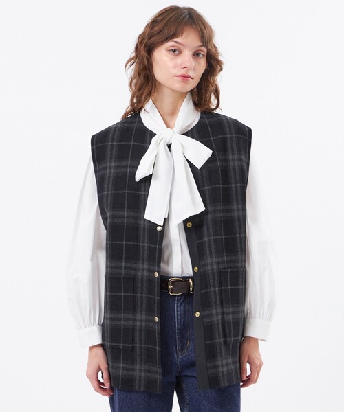 MACKINTOSH PHILOSOPHY(マッキントッシュ フィロソフィー)の「【IVENREY GILET(イベンリージレ)】(その他アウター・レディース・ブラック/ブラウン・38)」の1枚目の写真