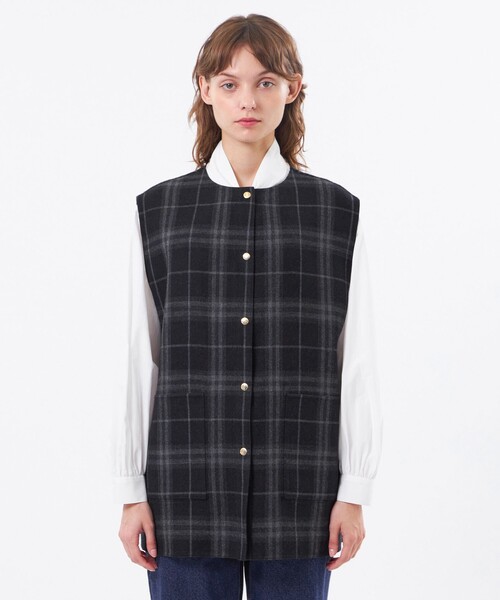 MACKINTOSH PHILOSOPHY(マッキントッシュ フィロソフィー)の「【IVENREY GILET(イベンリージレ)】(その他アウター・レディース・ブラック/ブラウン・38)」の10枚目の写真