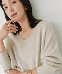ヘアリーウール片畦Vネックニット(秋服/冬服)