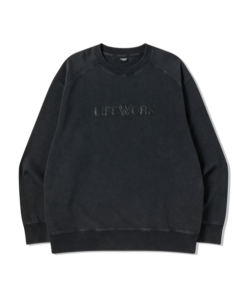 LIFE WORK（ライフワーク）の「ヴィンテージレタリングアップリケスウェット（スウェット・メンズ・ライトグレー/チャコールグレー・LARGE/MEDIUM）」の2枚目の写真