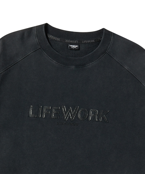 LIFE WORK（ライフワーク）の「ヴィンテージレタリングアップリケスウェット（スウェット・メンズ・ライトグレー/チャコールグレー・LARGE/MEDIUM）」の4枚目の写真
