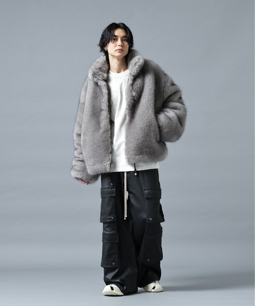 DANKE SCHON（ダンケシェーン）の「DankeSchon/ダンケシェーン/ECO FUR STAND BLOUSON（ブルゾン・メンズ・グレー/ブラック・L/M）」の9枚目の写真