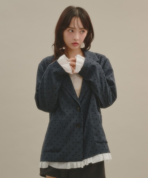 apres jour mignon(アプレジュールミニョン)の「レイヤードライクジャケット(テーラードジャケット・レディース・チャコールグレー/ブラック系その他/ブラウン系その他・フリー/LARGE)」の16枚目の写真
