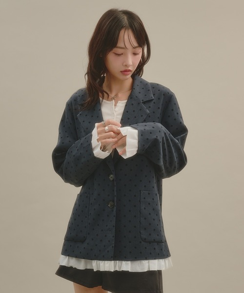 apres jour mignon(アプレジュールミニョン)の「レイヤードライクジャケット(テーラードジャケット・レディース・チャコールグレー/ブラック系その他/ブラウン系その他・フリー/LARGE)」の15枚目の写真
