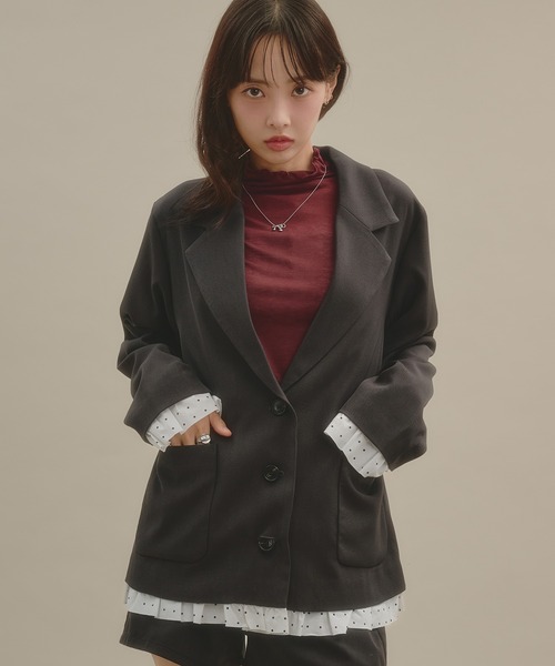 apres jour mignon(アプレジュールミニョン)の「レイヤードライクジャケット(テーラードジャケット・レディース・チャコールグレー/ブラック系その他/ブラウン系その他・フリー/LARGE)」の21枚目の写真