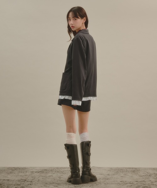 apres jour mignon(アプレジュールミニョン)の「レイヤードライクジャケット(テーラードジャケット・レディース・チャコールグレー/ブラック系その他/ブラウン系その他・フリー/LARGE)」の5枚目の写真