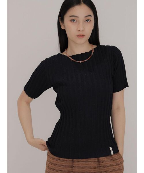 FIKA.(フィーカ)の「Glitter rib knit top(ニット/セーター・レディース・ブラック/オレンジ系3/シルバー・MEDIUM)」の18枚目の写真