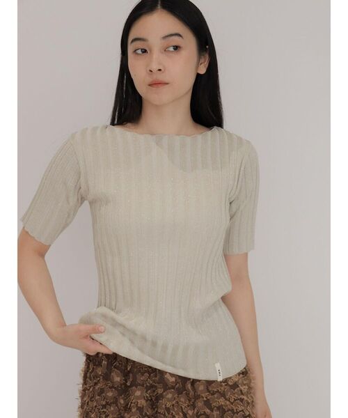FIKA.(フィーカ)の「Glitter rib knit top(ニット/セーター・レディース・ブラック/オレンジ系3/シルバー・MEDIUM)」の22枚目の写真