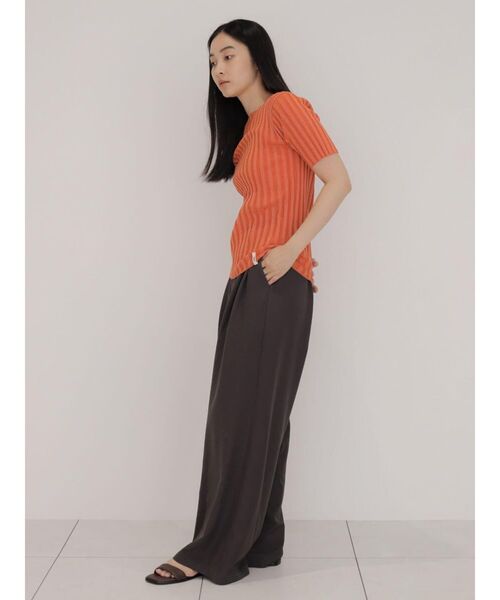 FIKA.(フィーカ)の「Glitter rib knit top(ニット/セーター・レディース・ブラック/オレンジ系3/シルバー・MEDIUM)」の8枚目の写真