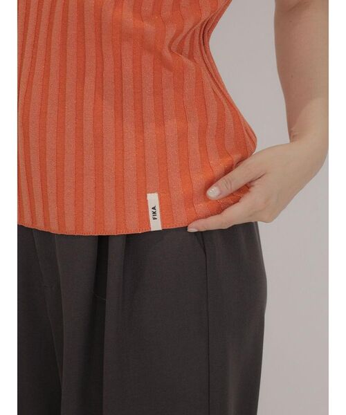 FIKA.(フィーカ)の「Glitter rib knit top(ニット/セーター・レディース・ブラック/オレンジ系3/シルバー・MEDIUM)」の9枚目の写真