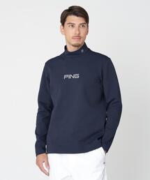 【PING APPAREL】ANSERプリントストレッチダンボール長袖ハイネックシャツ (MENS)