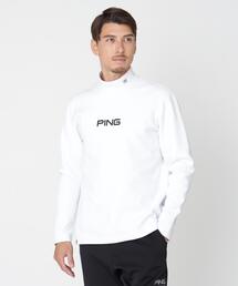 【PING APPAREL】ANSERプリントストレッチダンボール長袖ハイネックシャツ (MENS)