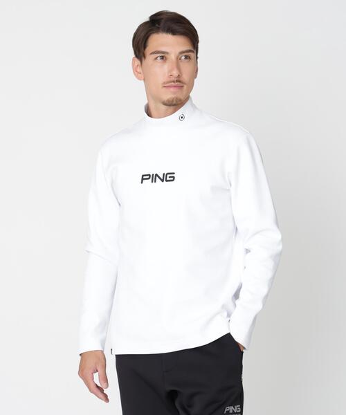 PING(ピン)の「【PING APPAREL】ANSERプリントストレッチダンボール長袖ハイネックシャツ (MENS)(Tシャツ/カットソー・メンズ・ベージュ/ホワイト/ネイビー・M/LL/L/LL1)」の1枚目の写真
