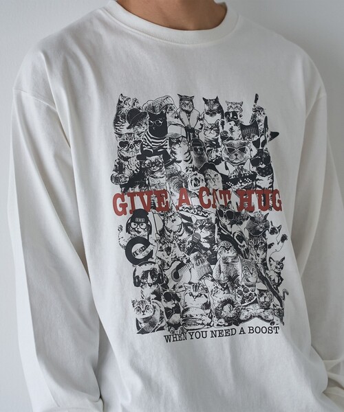 coen(コーエン)の「【WEB限定】アニマルプリントロングスリーブTシャツ(Tシャツ/カットソー・メンズ・ブラック/その他2/その他1/ホワイト・L/M)」の7枚目の写真