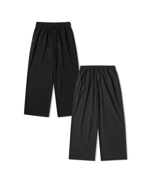 LIFE WORK(ライフワーク)の「レディース ミニマルストライプワイドパンツ(その他パンツ・レディース・ブラック/グレー・S/M)」の3枚目の写真