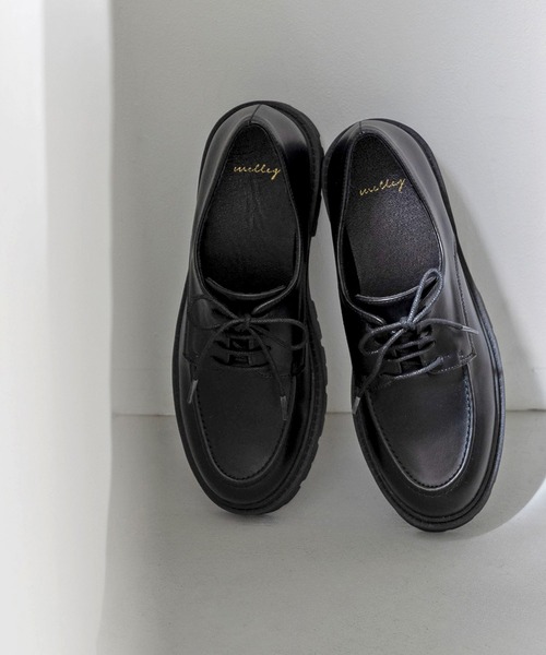 welleg(ウェレッグ)の「厚底 レースアップ シューズ(ローファー・レディース・ブラック/ダークブラウン・L/M/S/LL)」の22枚目の写真